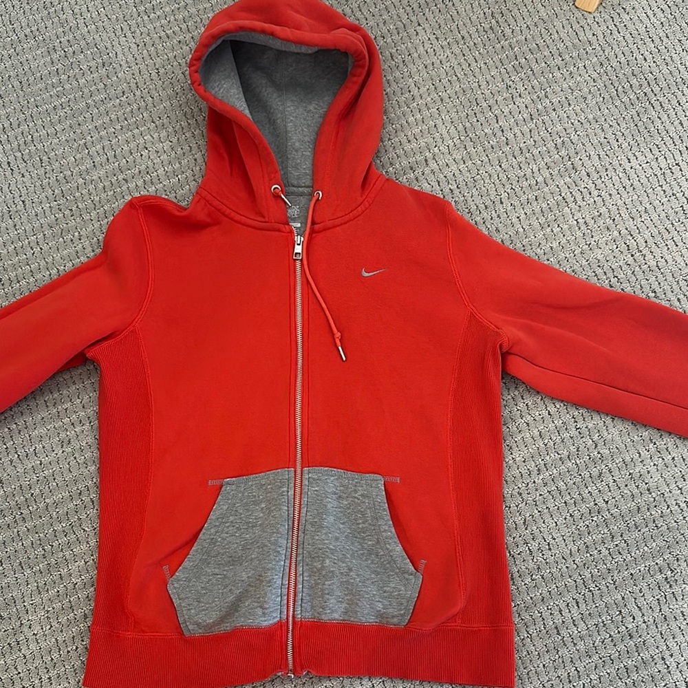 Nike Kids Red and Gray Hoodie